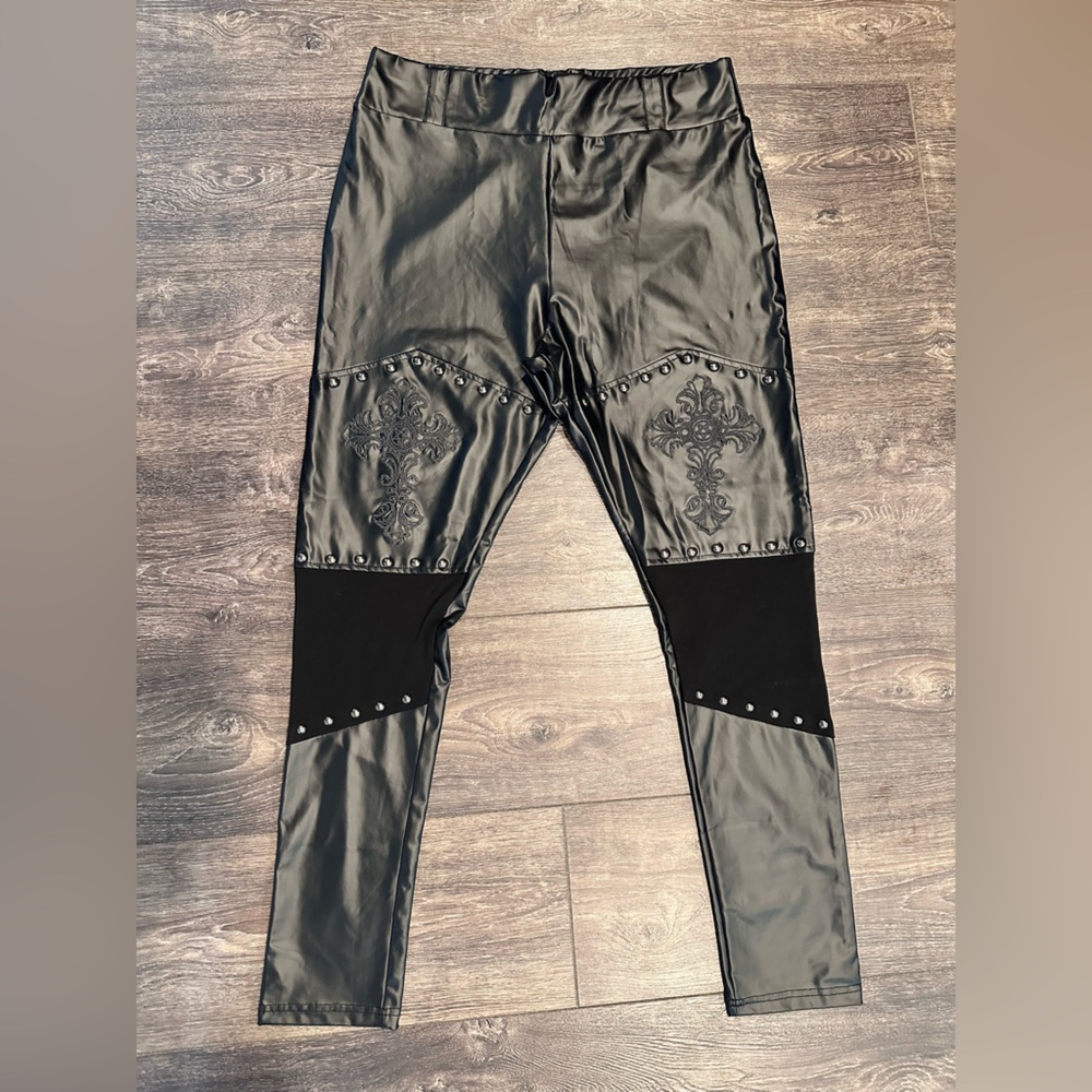 Killstar Evelina Studded Black Gothic leggings size xxl